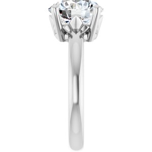 10K White Gold 9.4 mm Round Ring Mounting – image 7
