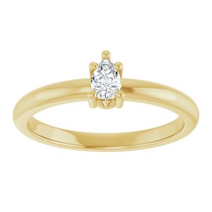 10K Yellow Gold 4.5x3 mm Pear Ring Mounting – image 5