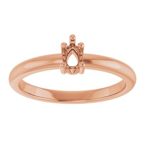 14K Rose Gold 4.5x3 mm Pear Ring Mounting – image 6