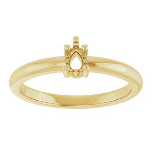 18K Yellow Gold 4.5x3 mm Pear Ring Mounting – image 6