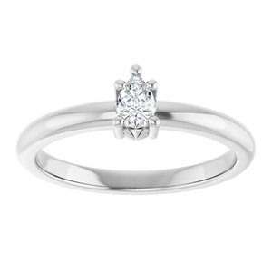 10K White Gold 4.5x3 mm Pear Ring Mounting – image 5