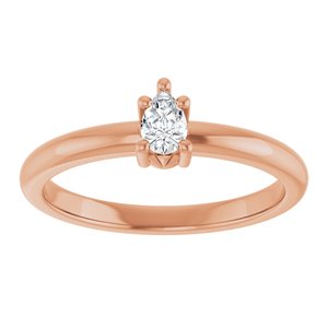 10K Rose Gold 4.5x3 mm Pear Ring Mounting – image 5