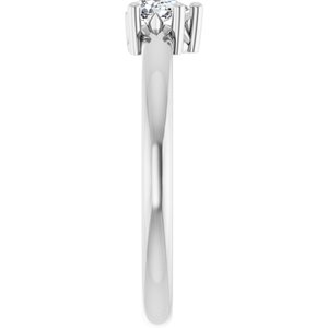 18K X1 White Gold 4.5x3 mm Pear Ring Mounting – image 7