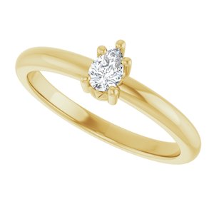 18K Yellow Gold 4.5x3 mm Pear Ring Mounting – image 8