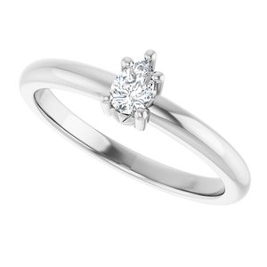 10K White Gold 4.5x3 mm Pear Ring Mounting – image 8