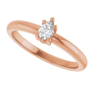14K Rose Gold 4.5x3 mm Pear Ring Mounting – image 8