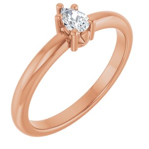 10K Rose Gold 4.5x3 mm Pear Ring Mounting