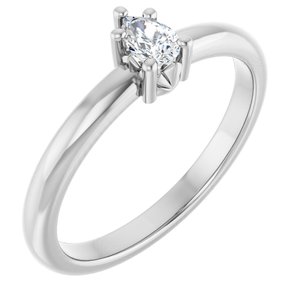 14K X1 White Gold 4.5x3 mm Pear Ring Mounting