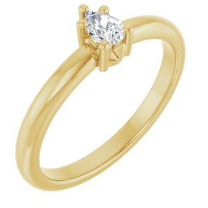 18K Yellow Gold 4.5x3 mm Pear Ring Mounting