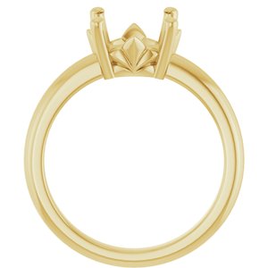 18K Yellow Gold 9.4 mm Round Ring Mounting – image 4