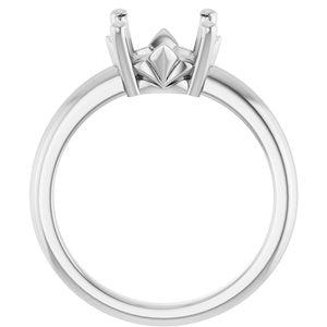 14K White Gold 9.4 mm Round Ring Mounting – image 4