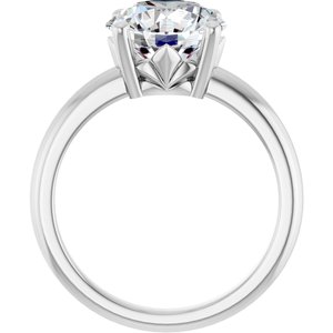 18K White Gold 9.4 mm Round Ring Mounting – image 3