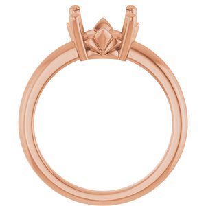 14K Rose Gold 9.4 mm Round Ring Mounting – image 4