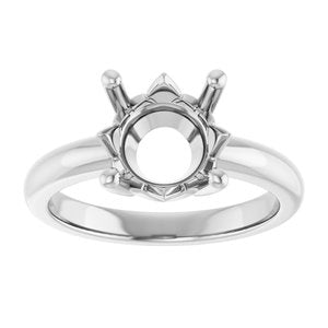 18K Palladium White Gold 9.4 mm Round Ring Mounting – image 6