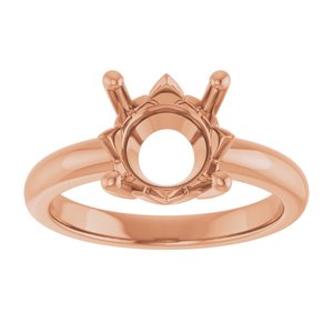 14K Rose Gold 9.4 mm Round Ring Mounting – image 6