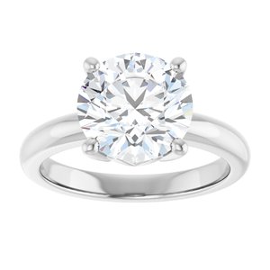 14K White Gold 9.4 mm Round Ring Mounting – image 5
