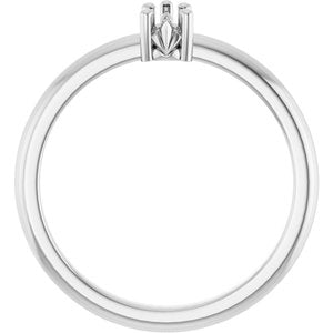 18K White Gold 4.5x3 mm Pear Ring Mounting – image 4