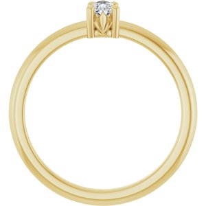 10K Yellow Gold 4.5x3 mm Pear Ring Mounting – image 3