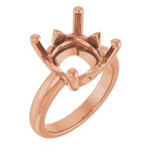 10K Rose Gold 12x12 mm Cushion Ring Mounting – image 2