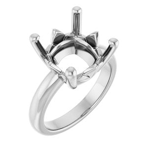 18K Palladium White Gold 12x12 mm Cushion Ring Mounting – image 2