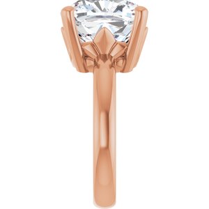 18K Rose Gold 12x12 mm Cushion Ring Mounting – image 7