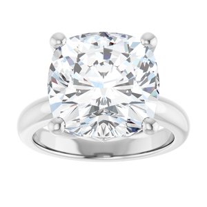 18K Palladium White Gold 12x12 mm Cushion Ring Mounting – image 5