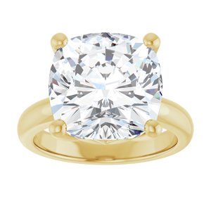 14K Yellow Gold 12x12 mm Cushion Ring Mounting – image 5