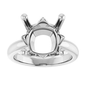 Platinum 12x12 mm Cushion Ring Mounting – image 6