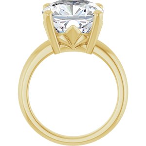 10K Yellow Gold 12x12 mm Cushion Ring Mounting – image 3