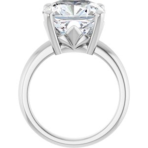 14K White Gold 12x12 mm Cushion Ring Mounting – image 3