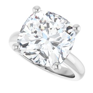 14K X1 White Gold 12x12 mm Cushion Ring Mounting – image 8