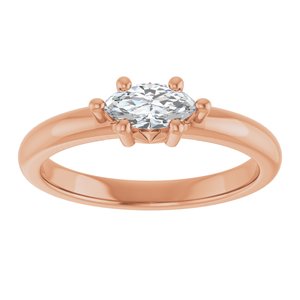 18K Rose Gold 7x3.5 mm Marquise Ring Mounting – image 5