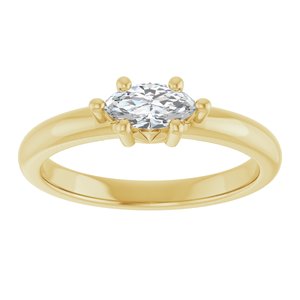 10K Yellow Gold 7x3.5 mm Marquise Ring Mounting – image 5