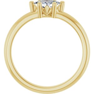 14K Yellow Gold 7x3.5 mm Marquise Ring Mounting – image 3