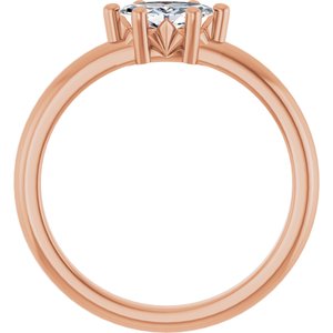 18K Rose Gold 7x3.5 mm Marquise Ring Mounting – image 3