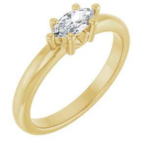 10K Yellow Gold 7x3.5 mm Marquise Ring Mounting