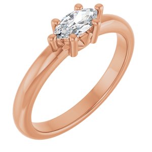 10K Rose Gold 7x3.5 mm Marquise Ring Mounting