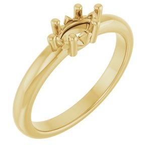 14K Yellow Gold 7x3.5 mm Marquise Ring Mounting – image 2
