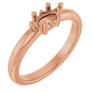 18K Rose Gold 7x3.5 mm Marquise Ring Mounting – image 2