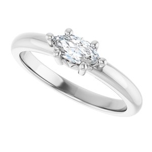 Sterling Silver 7x3.5 mm Marquise Ring Mounting – image 8