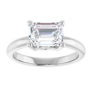 Continuum Sterling Silver 8x6 mm Emerald Ring Mounting – image 5