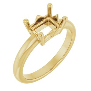 10K Yellow Gold 8x6 mm Emerald Ring Mounting – image 2