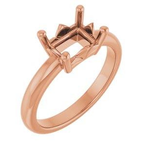 18K Rose Gold 8x6 mm Emerald Ring Mounting – image 2
