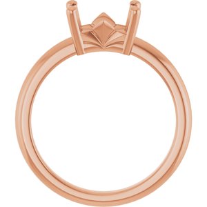 18K Rose Gold 8x6 mm Emerald Ring Mounting – image 4