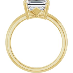 10K Yellow Gold 8x6 mm Emerald Ring Mounting – image 3