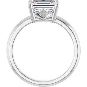 10K X1 White Gold 8x6 mm Emerald Ring Mounting – image 3