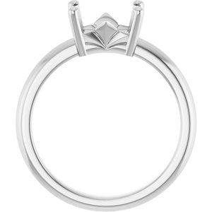 10K X1 White Gold 8x6 mm Emerald Ring Mounting – image 4