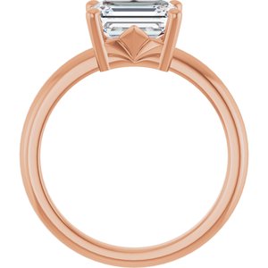 18K Rose Gold 8x6 mm Emerald Ring Mounting – image 3