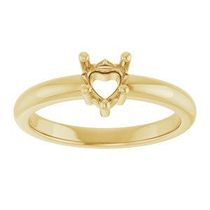 10K Yellow Gold 5x5 mm Heart Ring Mounting – image 6