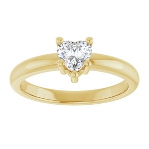 10K Yellow Gold 5x5 mm Heart Ring Mounting – image 5